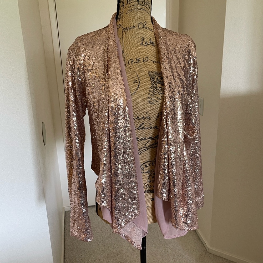 Papaya Pink Sequin Top